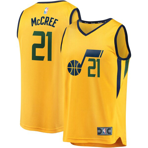 Camiseta Erik McCree 21 Utah Jazz Statement Edition Amarillo Hombre